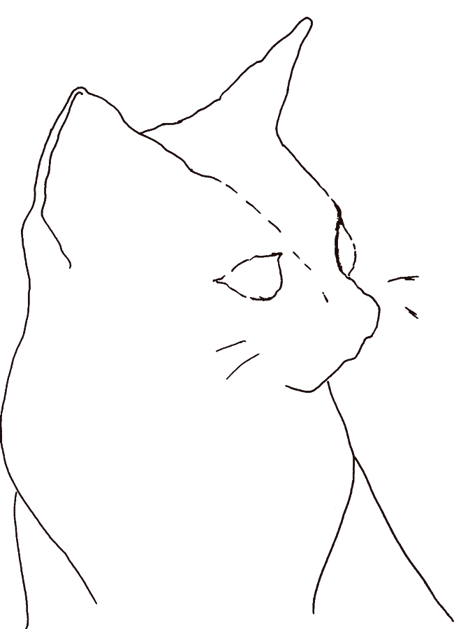 猫の線画イラスト
